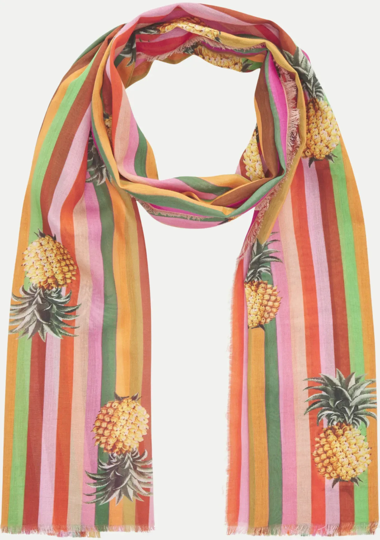 Schal mit Ananas-Print Mehrfarbig 50X180CM