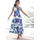 vivance by lascana Maxikleid Blau/Creme Bedruckt 46
