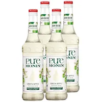 Monin Sirup Pure Green Apple 700ml - Cocktails Milchshakes (4er Pack)