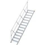 Euroline 510 Treppe 45° 600mm Stufenbreite 13 Stufen Alu gerieft
