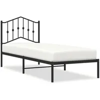 vidaXL Bettgestell, Schwarz, Metall, 80x200 cm, Schlafzimmer, Betten