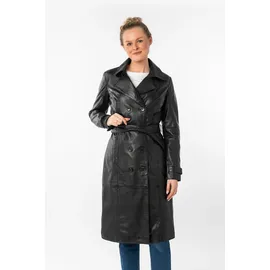 Mauritius Ledermantel "GWTaruh OT", Damen, Gr. M, schwarz, Obermaterial: 100% Schafsleder. Futter: 100% Baumwolle. Ärmelfutter: 100% Polyester, unifarben, regular fit, Mäntel, femininer Leder-Trenchcoat mit Bindegürtel