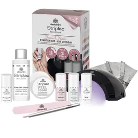 Alessandro Striplac Peel or Soak French Nails Peel-off french rose 5 ml + Top Coat 5 ml + Peel-off Activator 5 ml + Nagellackentferner 30 ml + Reinigungspads 50 St. + LED Lampe Geschenkset