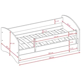 raumhirsch furniture Kinderbett 80 x 180 cm Holzwerkstoff weiß