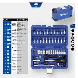 BRILLIANT TOOLS 1/4 Steckschlüssel-Satz 46-tlg.