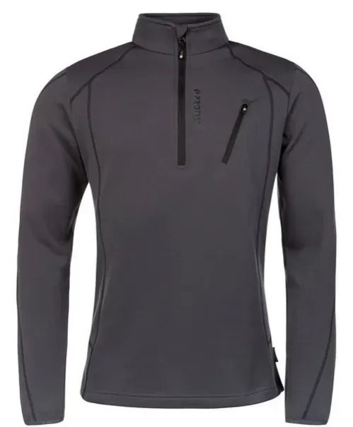 PROTEST HUMANS 1/4 zip top, Asphalt, 3XL