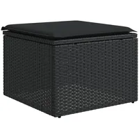 vidaXL Gartenhocker mit Kissen 58 x 72 x 37 cm schwarz