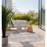 ELLE DECORATION In- und Outdoor«, rund, 5 mm Höhe, Flachgewebe, In-& Outdoor, Modern, Wendeteppich, Balkon, Wohnzimmer – Linen, 200cm