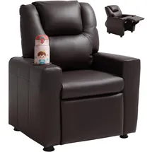Vevor Relaxsessel Kunstleder 101 x 121 x 41 cm Braun mit verstellbarer Rückenlehne