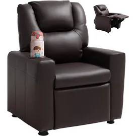 Vevor Relaxsessel Kunstleder 101 x 121 x 41 cm Braun mit verstellbarer Rückenlehne