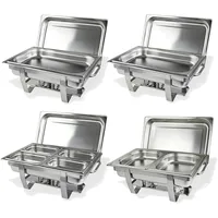 Profi Set 4x Speisenwärmer Speisewärmer Warmhaltebehälter Chafing Dish