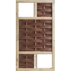 T&J LABO-3D Weidengeflechtzaun 94x180 2 Fenster oben+unten