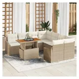 vidaXL Garten Essgruppe mit Kissen Beige und Creme 100 x 55 x 73 cm