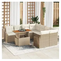 vidaXL Garten Essgruppe mit Kissen Beige und Creme 100 x 55 x 73 cm