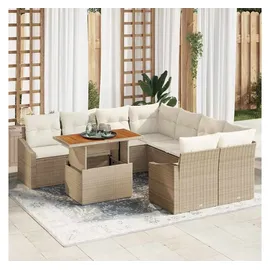 vidaXL Garten Essgruppe mit Kissen Beige und Creme 100 x 55 x 73 cm