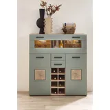 Innostyle Barschrank INNOSTYLE "FUN PLUS II", grün, H:129cm T:37cm, FSC-zertifizierter Holzwerkstoff, Schränke, Barschrank, 2 Holztüren, 19 Fächer, 1 Klappe, Softclose, ABS Kantenschutz