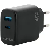 Mobilis 001363 Ladegerät für Mobilgeräte Universal Schwarz