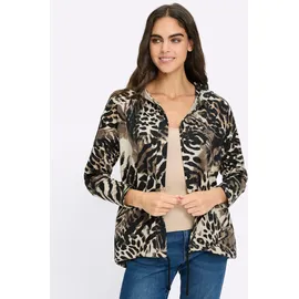 Heine Shirtjacke in schwarz-sand-bedruckt | Gr.: 42