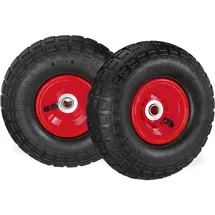 Relaxdays Sackkarrenrad schwarz-rot 2er Set