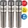 NÄVE Solarleuchte Edelstahl H 42 cm 3er Set grau