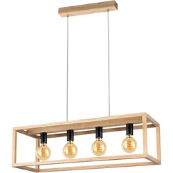 SPOT LIGHT Pendelleuchte "KAGO", schwarz (schwarz, eichefarben, holzfarben, transparent), H: 120cm, Lampen, Hängeleuchte, Naturprodukt aus Eichenholz, Nachhaltig