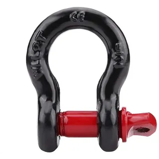 OKBY D Ring Shackles Schwarz&rot - Tragfähigkeit 4.75T/10,000lbs-8T/17.000lbs, schäkel Stahl+Verzinkt, für Fahrzeug Wiederaufnahme Schleppt (Size : S)
