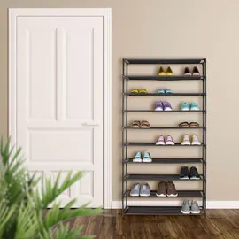 Relaxdays Schuhregal 83 x 158 x 28 cm schwarz / schwarz