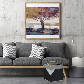 Relaxdays Sitzhocker mit Stauraum Stoff 35 x 36 x 35 cm Schwarz/Grau
