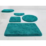 GRUND Badematte GRUND "Melos, Badvorleger, Badezimmer Teppich, sehr weich" Gr. 11, blau (petrol), H:27mm, Kunstfaser, Badematten, Badematte, melierte Optik, sehr weicher Flor, Melange-Effekt, Made in Europe