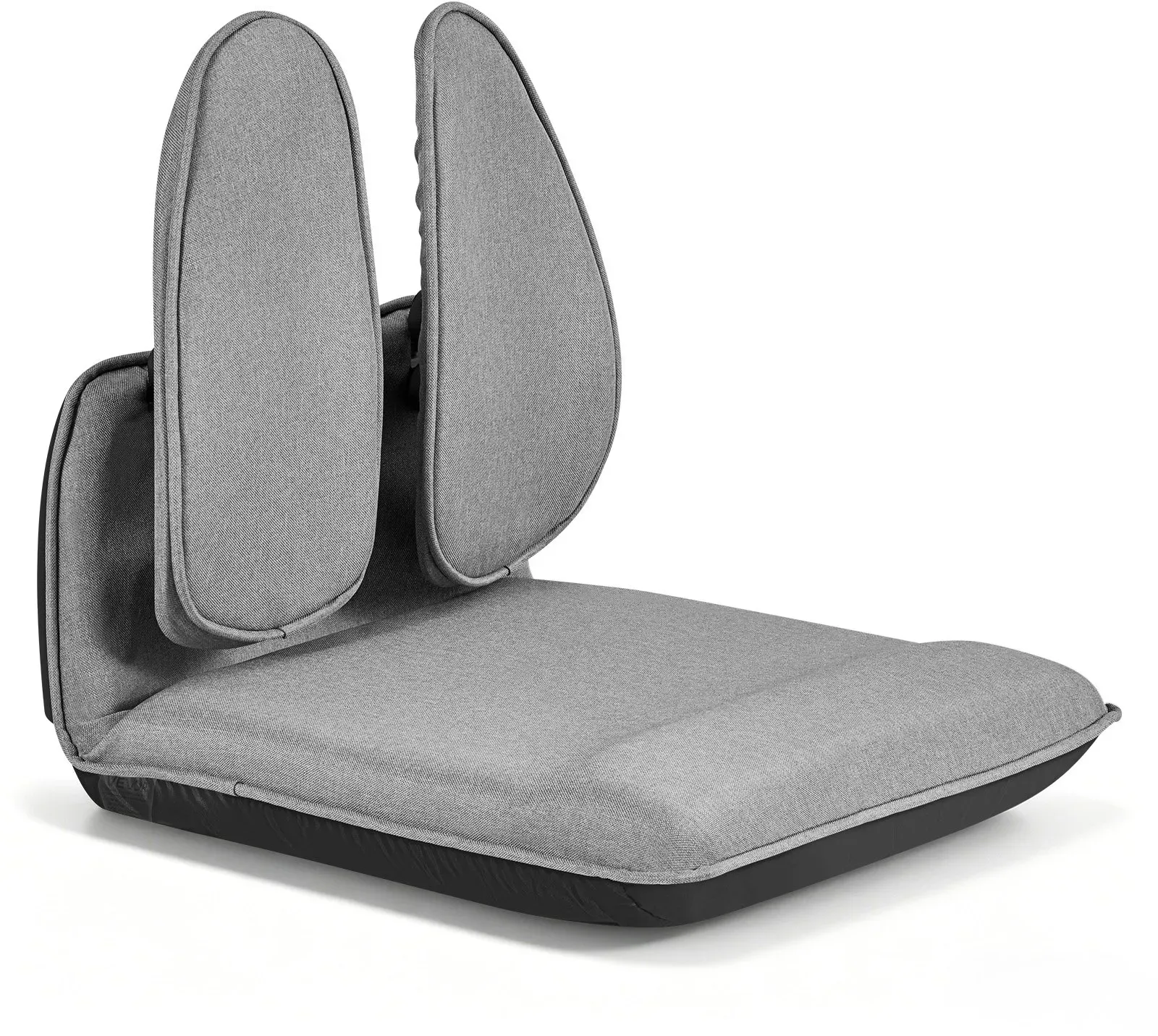 VEVOR Bodenstuhl, 5 Positionen Verstellbarer, Bodensessel mit Ergonomischer Rückenlehne, Metallrahmen, Schaumstoff & Leinenbezug, Bodensitz Multifunktional zum Lesen & Entspannen, Grau