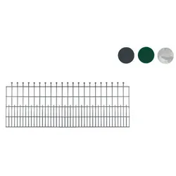 Stahlmattenzaun Premium - feuerverzinkt - 2418 x 90 cm - Ziergittermatte mit Kugelreihe - stabil für Garten & Grundstück - moderner Schmuckzaun