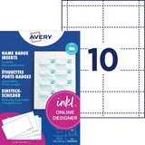 Avery Zweckform Einsteckschilder für Namensschilder 90,0 x 54,0 mm, 200 St.