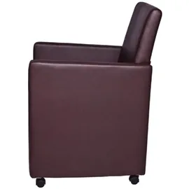 vidaXL Esszimmerstühle 2 Stk. Braun Kunstleder