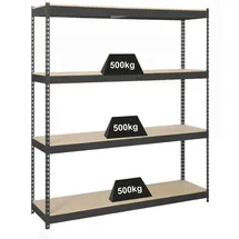 Proregal Schwerlastregal Metall 200x210x45 cm Anthrazit 4 Ebenen