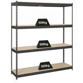 Proregal Schwerlastregal Metall 200x210x45 cm Anthrazit 4 Ebenen