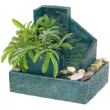 infactory Brunnen: Zimmerbrunnen Bergdorf inklusive Deko-Steinen (Zimmerbrunnen mit Pflanzen, zum bepflanzen, Gartenbrunnen)