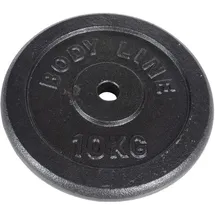 Bodyline 10 kg schwere Scheibe aus Gusseisen Langhantel schwarz / mehrfarbig