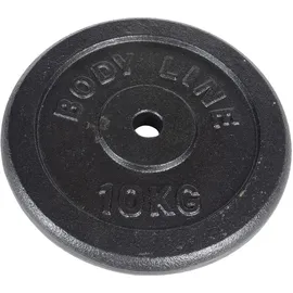 Bodyline 10 kg schwere Scheibe aus Gusseisen Langhantel schwarz / mehrfarbig