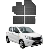 Omac Gummi Fußmatten kompatibel mit Suzuki Celerio 2014-2021 Automatten Gummi Schwarz 4tlg