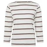 Marie Lund Langarmshirt Ecru/Braun S