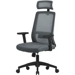 Bürostuhl Chefsessel Ergonomisch Grau Drehstuhl Schreibtischstuhl Computerstuhl