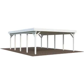 Palmako Karl Doppel-Carport 600 x 762 cm Weiß grundiert