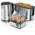 Arendo Frühstücks-Set Wasserkocher 1,5 l Silber