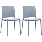 CLP Gartenstuhl Meton 42 x 42 x 81 cm hellgrau 2 St.