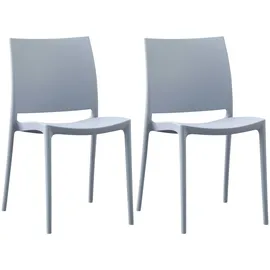 CLP Gartenstuhl Meton 42 x 42 x 81 cm hellgrau 2 St.