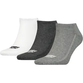 Levi's Sneakersocken 3 Paar Grau/Schwarz/Weiß 39-42