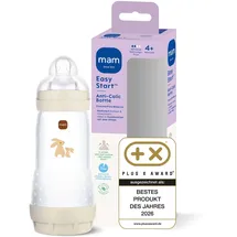 MAM Easy Start Anti-Colic Babyflasche | 4+ Monate | Testsieger | Milchflasche für | 94% Akzeptanz | Weniger Koliken | stillfreundliche Baby Trinkflasche | Sauger Gr. 2 | 320 ml | Hase