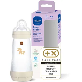 MAM Easy Start Anti-Colic Babyflasche | 4+ Monate | Testsieger | Milchflasche für | 94% Akzeptanz | Weniger Koliken | stillfreundliche Baby Trinkflasche | Sauger Gr. 2 | 320 ml | Hase