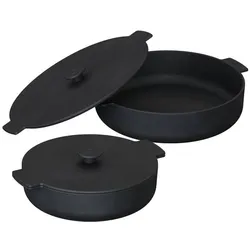 OFYR Grill-Auflaufset Gusseisen Auflauf Set Schwarz