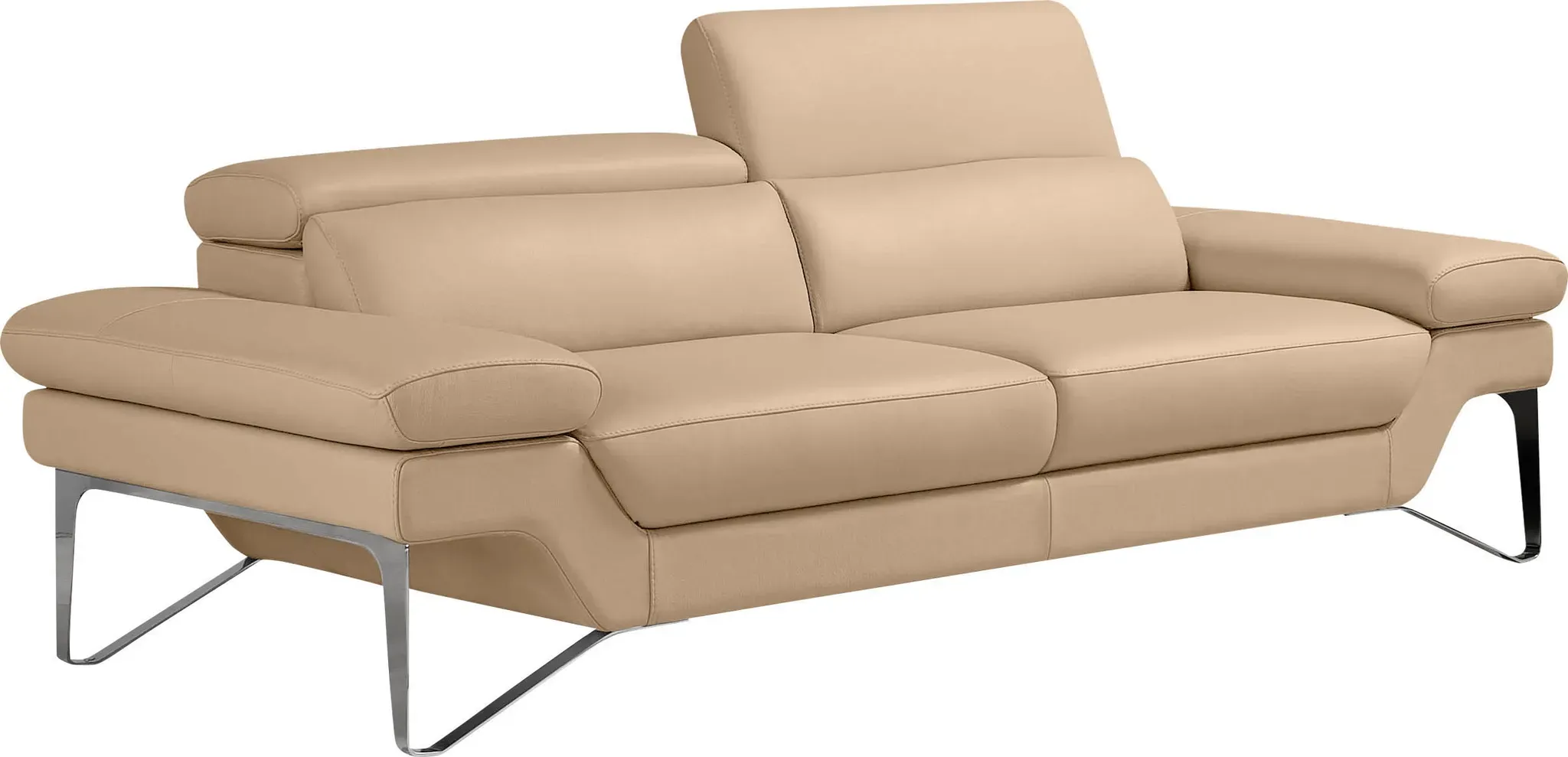 2,5-Sitzer EGOITALIANO "Princess, Designsofa und super bequem, tolle Detailverarbeitung", beige (champagner), B:236cm H:95cm T:108cm, Leder BULL (Echtes Rindsleder). Geschliffenes, pigmentiertes und behandeltes Rindsleder mit einer Dicke von 1, 3-1, 5 mm. Es handelt sich um ein weiches, geschütztes Leder. Eine leichte Deckschicht schützt sie vor Flecken, ohne ihre ursprünglichen Eigenschaften zu verändern. Dieses geschützte Leder kombiniert die Vorteile von Natürlichkeit und Weichheit mit einer guten Beständigkeit gegen Verschleiß und Ausbleichen. Das Vorhandensein der charakteristischen Zeichen, die das Leben des Tieres bestimmen, wie Narben, Körnungsunterschiede, Falten, Adern, Disharmonien in Farbtönen, beweisen ihre absolute Echtheit und großen Wert. Leder CAREZZA (echtes Rindsleder) ist ein Naturleder, dass die ursprünglichen Eigenschaften der Haut nicht verändert. Das Vorhandensein von verheilten Narben, Körnungsunterschiede, Falten, Adern, Unterschiede in den Farbtönen und andere Spuren, die die Natur auf diesen Fellen hinterlassen hat, sind ein Beweis für die absolute Echtheit und das Zeugnis ihres großen Wertes. Leder u00bbNUVOLEu00ab (Echtes Rindsleder). Halbnatürliches, halbnarbiges Rindsleder mit einer natürlichen Körnung von 1, 2 bis 1, 4 mm. Dieses Leder hat eine weiche, wachsartige Haptik mit mattem Aussehen und einem Wolkeneffekt. Es handelt sich um ein Naturleder, das die ursprünglichen Eigenschaften der Lederhäute nicht verändert. Das Vorhandensein von verheilten Narben, Körnungsunterschiede, Falten, Adern, Unterschiede in den Farbtönen und andere Spuren, die die Natur auf diesen Fellen hinterlassen hat, sind ein Beweis für die absolute Echtheit und das Zeugnis ihres großen Wertes., Sofas, inkl. verstellbarer Kopfteile